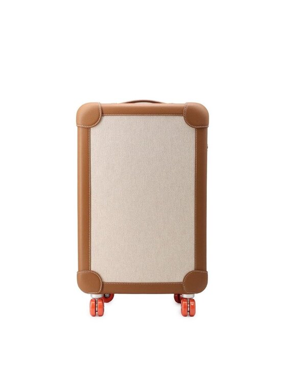 Hermes Handbags - Hermes Carry Case Low Ring Mobility Suitcase Gold Silver Toile Ash Taurillon